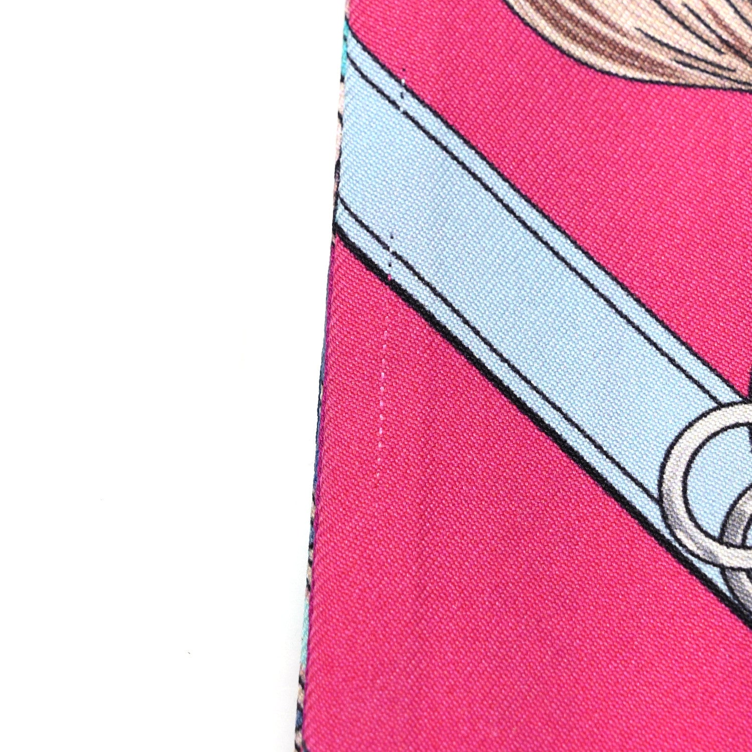 Hermes Silk Brides et Gris-Gris Twilly Marine Turquoise Rose 5 of 5
