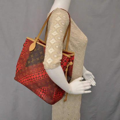 Louis Vuitton Monogram Kusama Waves Neverfull MM Red 2 of 10