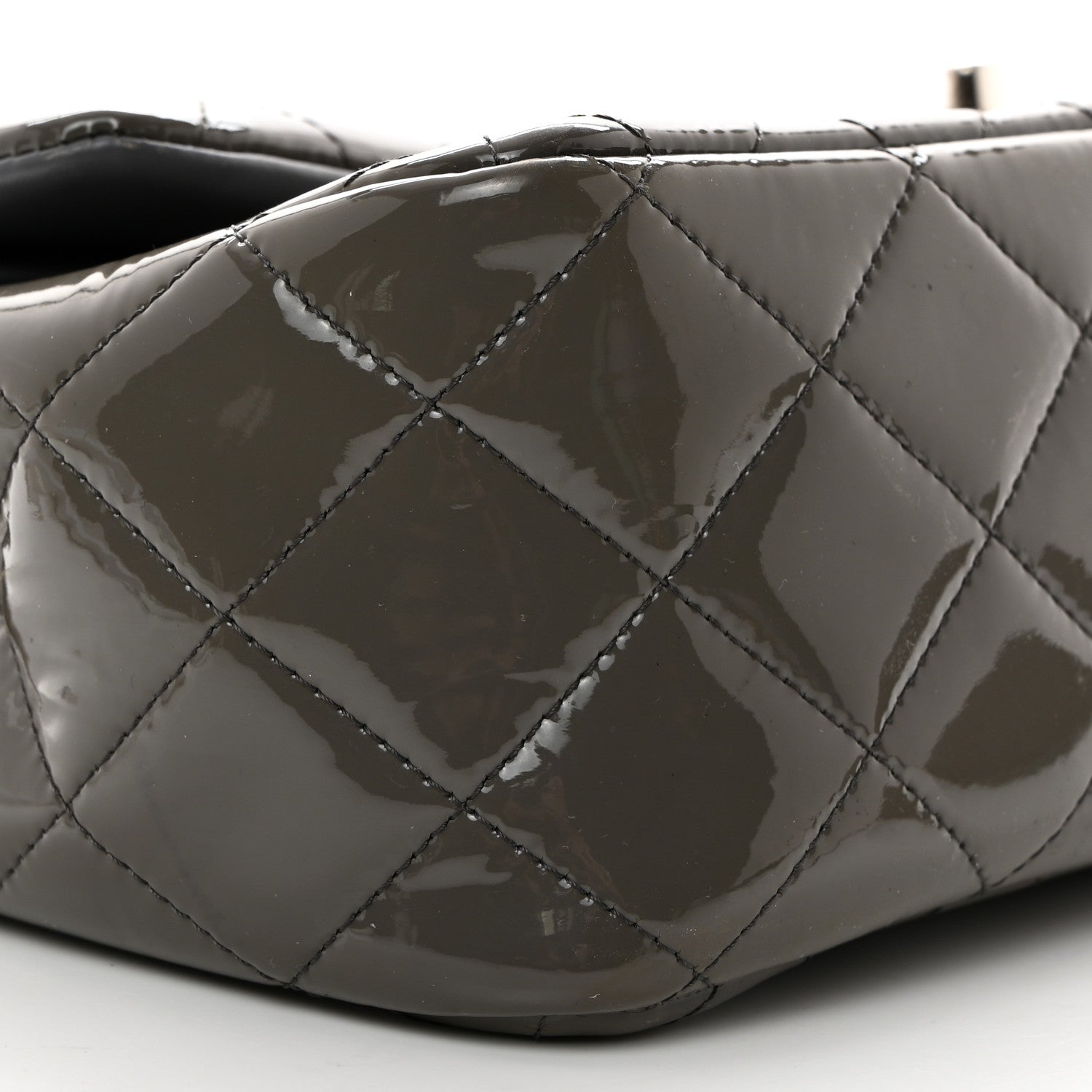 Chanel Patent Calfskin Quilted Jumbo Double Flap Grey 9 of 10