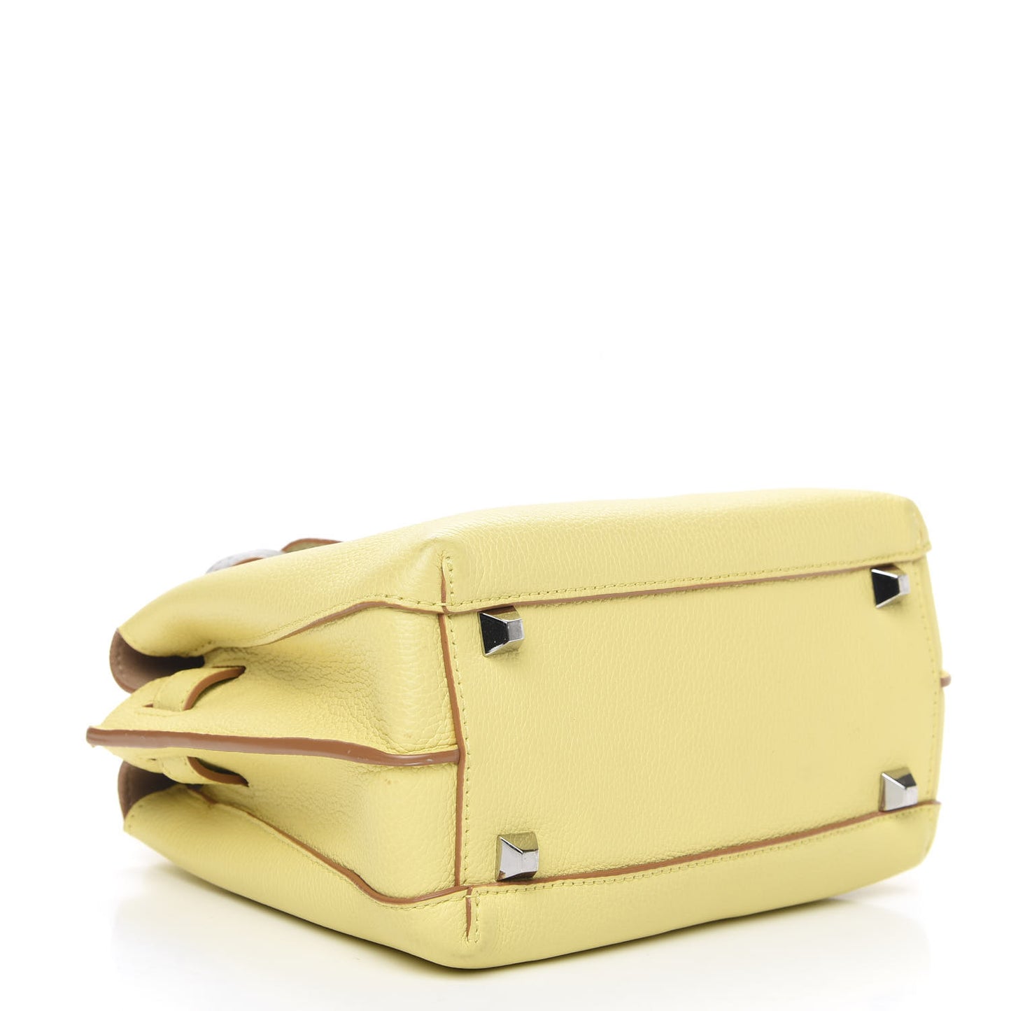 Grained Calfskin Mini Milla Tote Custard Yellow