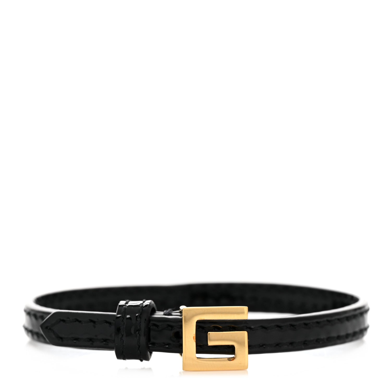 Gucci Metal Calfskin Square G Bracelet S Black Gold 1 of 6