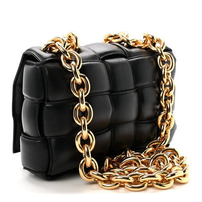 Bottega Veneta Lambskin Maxi Intreccio Padded Chain Cassette Crossbody Bag Black 3 of 9
