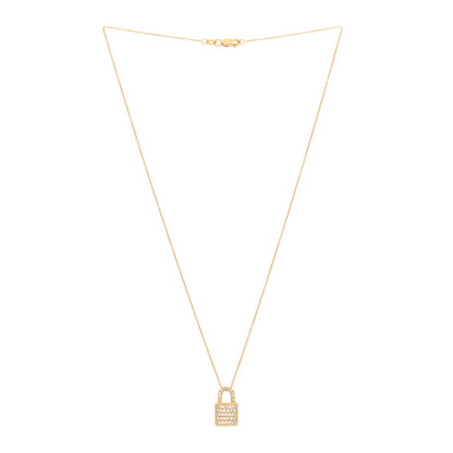 Roberto Coin 18K Yellow Gold Diamond Tiny Treasures Lock Pendant Necklace 3 of 4