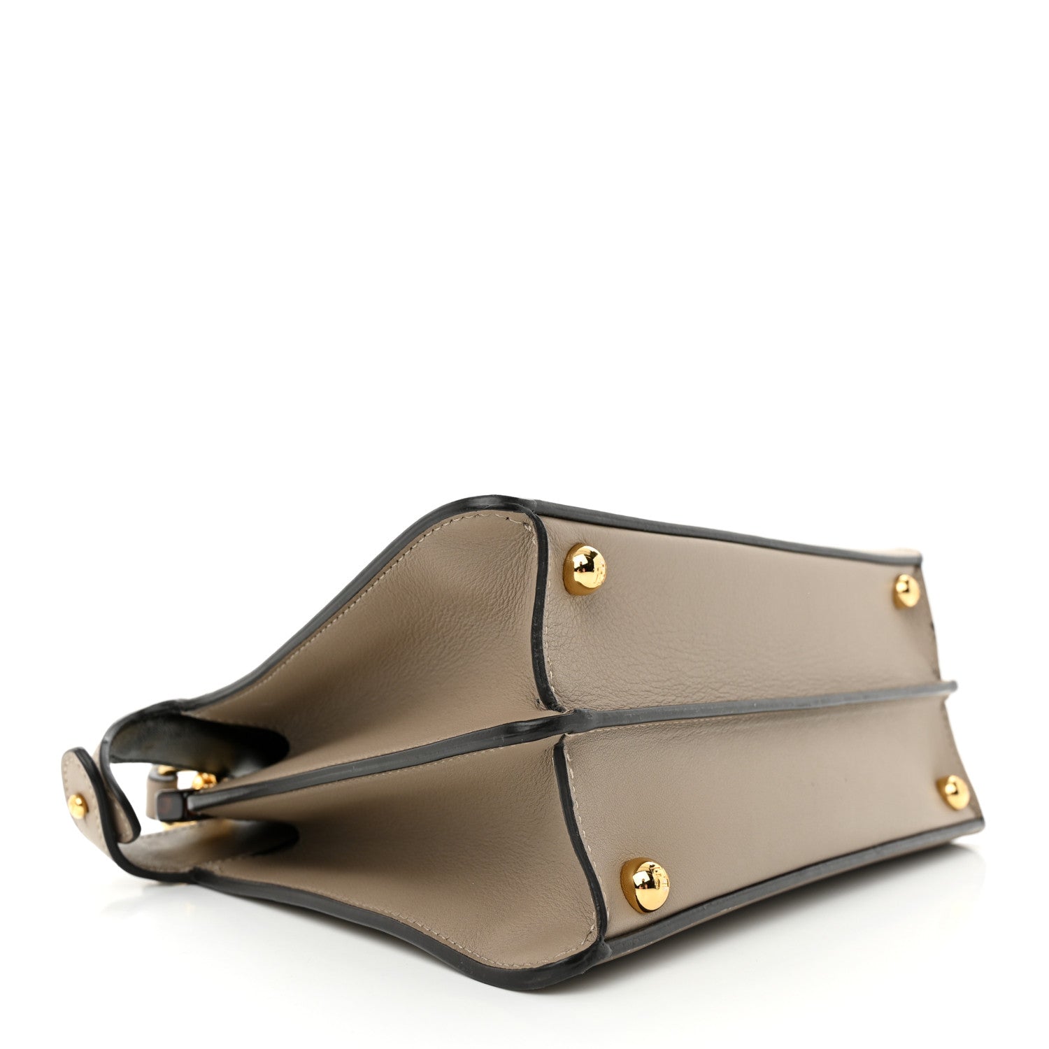 Fendi Vitello Seta Shiny Nappa Plexiglass Bi-Color Small Peekaboo I SEE U Satchel Tartaruga Black 4 of 12