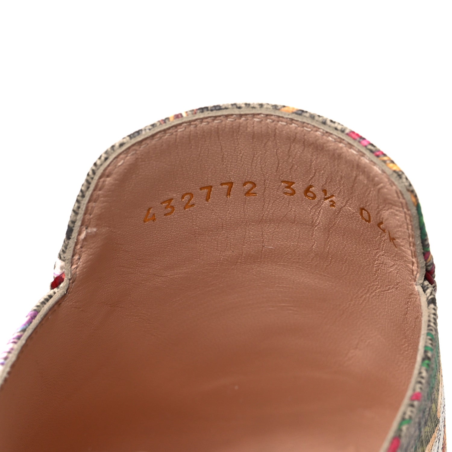 Gucci GG Supreme Monogram Flora Womens Princetown Slippers 36.5 Beige Ebony Multicolor Rosso 8 of 8