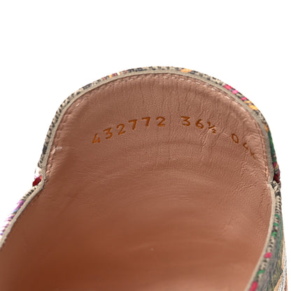 Gucci GG Supreme Monogram Flora Womens Princetown Slippers 36.5 Beige Ebony Multicolor Rosso 8 of 8