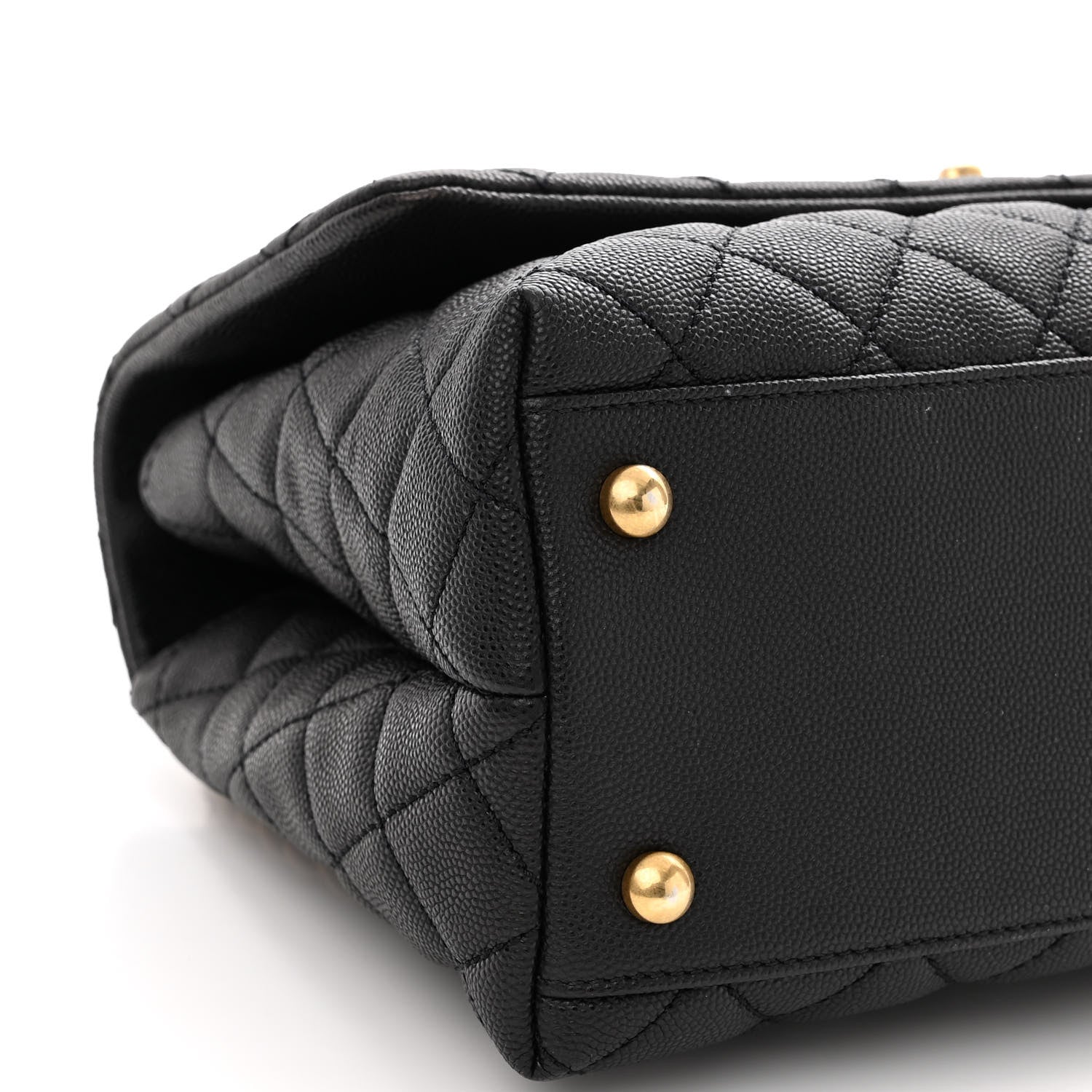Chanel Caviar Lizard Embossed Quilted Small Coco Handle Flap Black 8 of 9