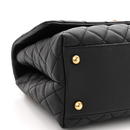 Chanel Caviar Lizard Embossed Quilted Small Coco Handle Flap Black 8 of 9