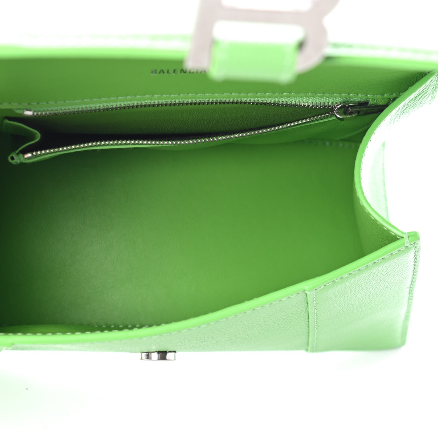 Balenciaga Grained Calfskin Small Hourglass Top Handle Bag Light Green 4 of 4