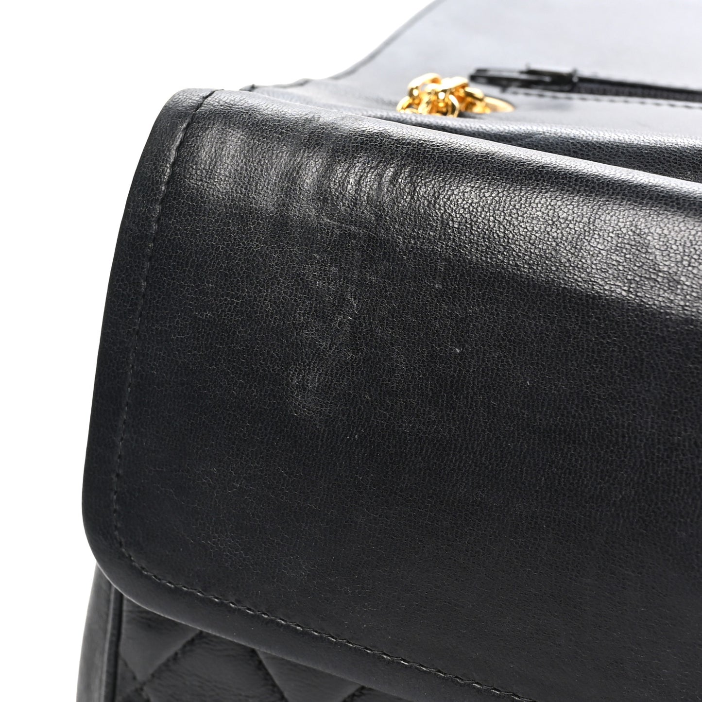 Lambskin Quilted Medium Double Flap Bijoux Chain Black