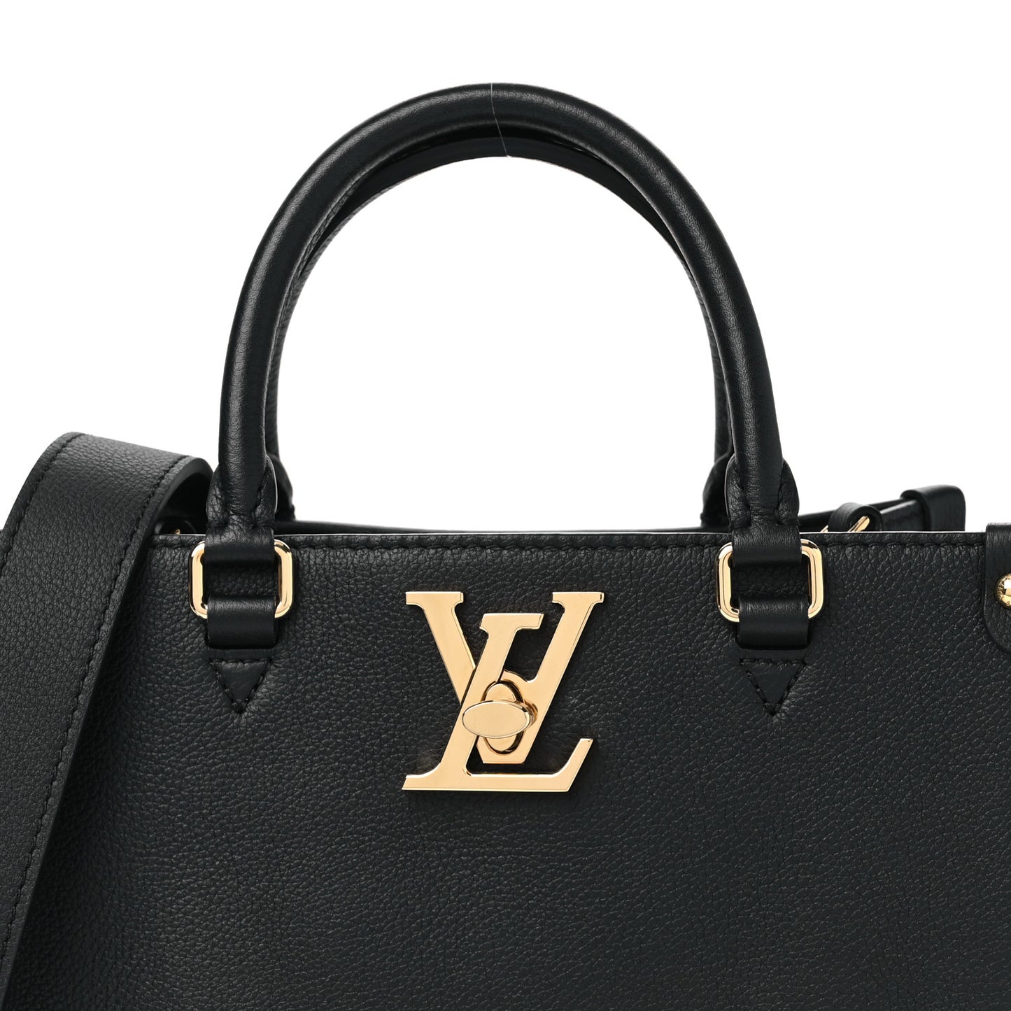 Calfskin Lock & Go Tote Black
