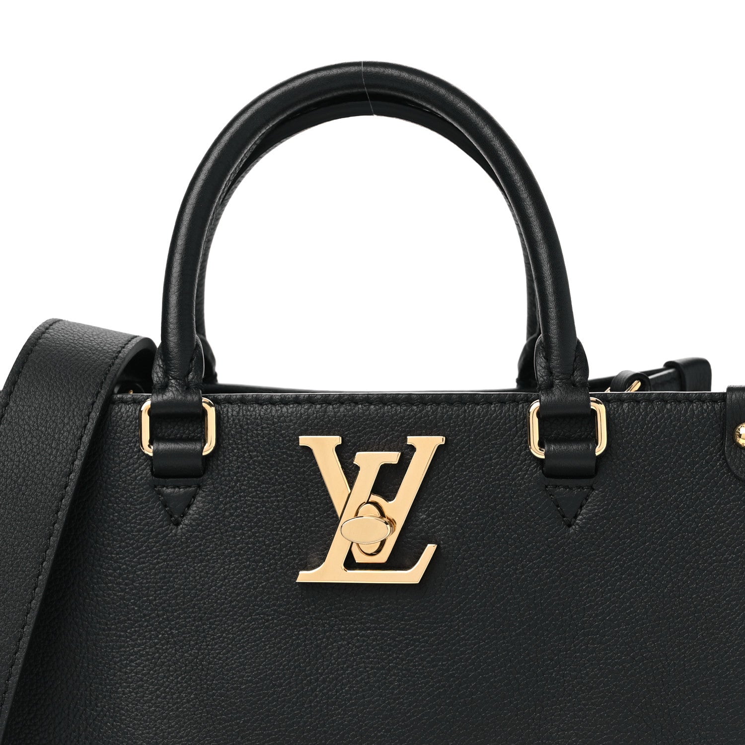 Louis Vuitton Calfskin Lock & Go Tote Black 7 of 9