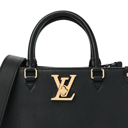 Louis Vuitton Calfskin Lock & Go Tote Black 7 of 9