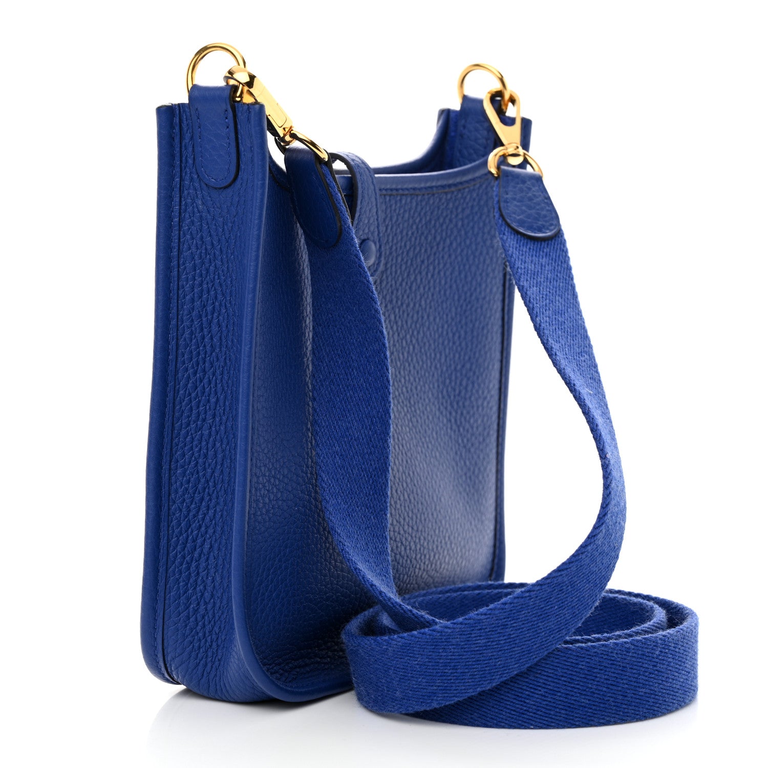 Hermes Taurillon Clemence Evelyne TPM Bleu Royal 3 of 10