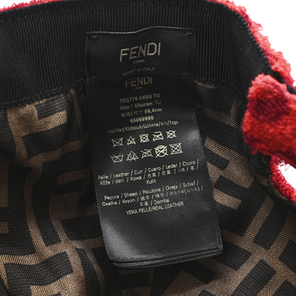 Fendi Terry Cloth FF  Baseball Hat 58 Red 8 of 9