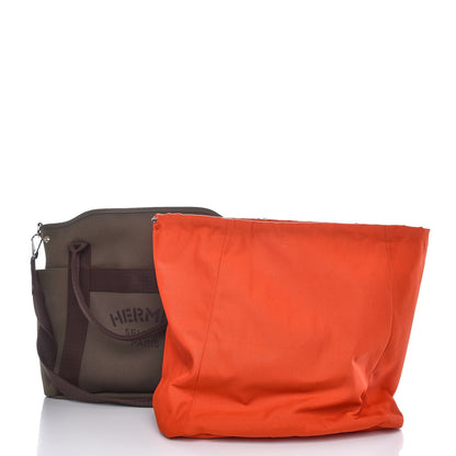 Hermes Toile Sac De Pansage Groom Kaki Feu 7 of 11