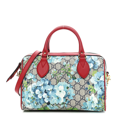 Gucci GG Supreme Monogram Blooms Small Boston Beige Blue Navy Hibiscus Red 1 of 9
