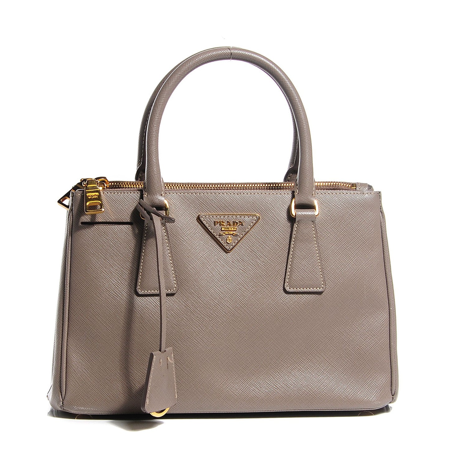 Saffiano Lux Mini Double Zip Tote Argilla
