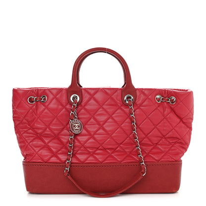 Chanel Calfskin Caviar Quilted Large Shopping Tote Red 1 of 12