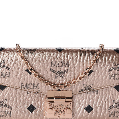 MCM Metallic Visetos Patricia Wallet On Chain Champagne Gold 10 of 11