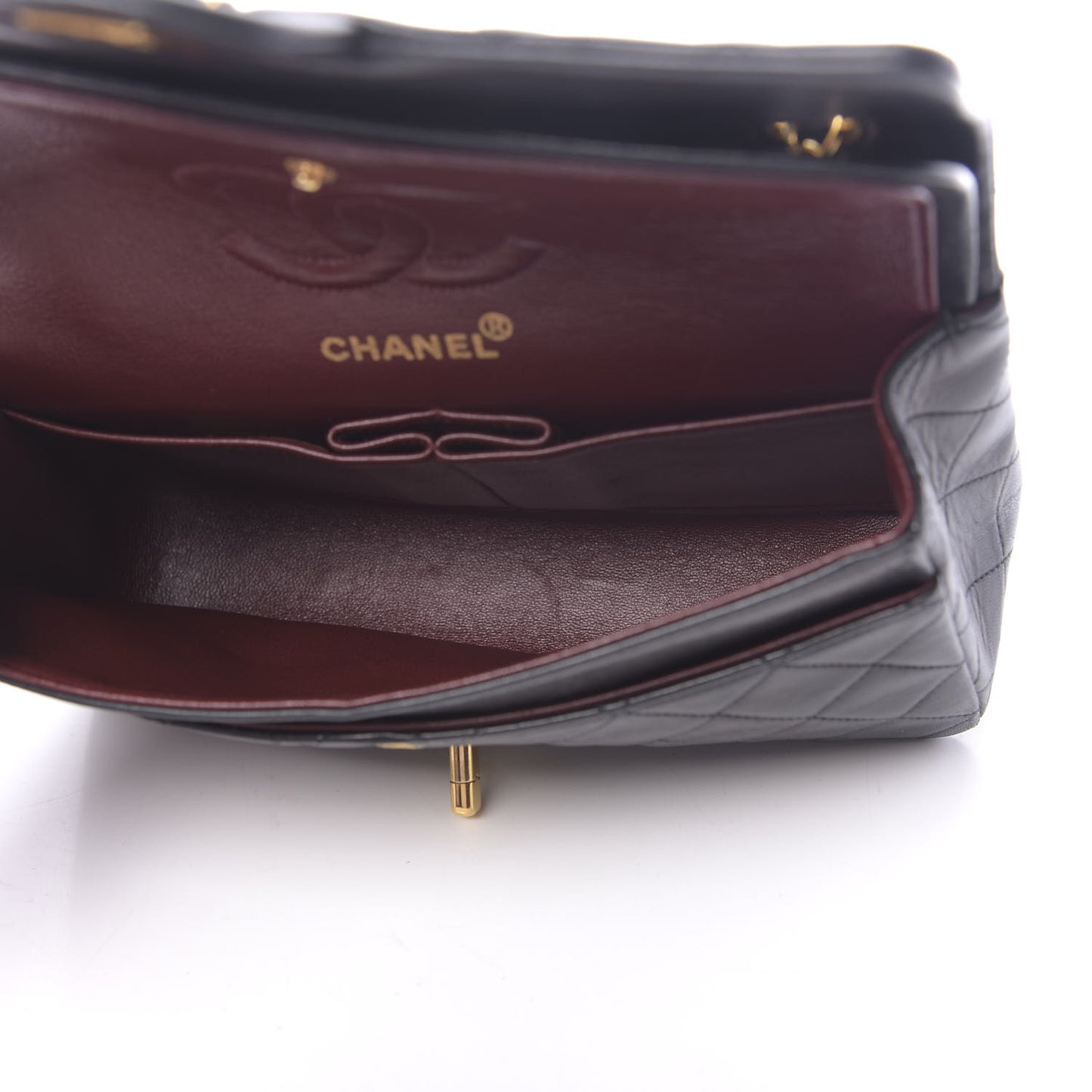 Lambskin Quilted Small Double Flap Black