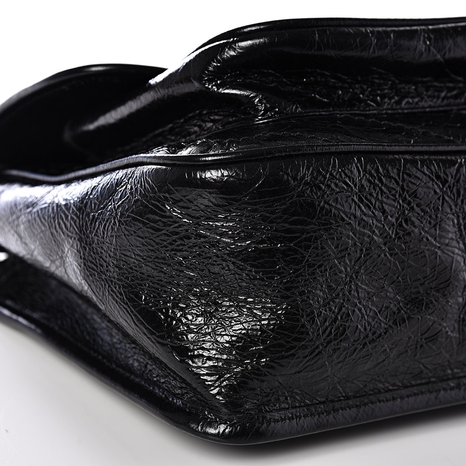 Saint Laurent Crinkled Calfskin Matelasse Monogram Medium Niki Chain Satchel Black 7 of 9
