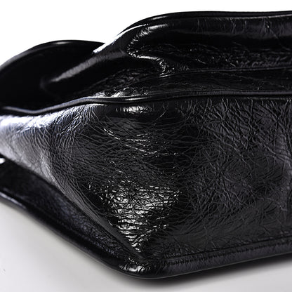 Saint Laurent Crinkled Calfskin Matelasse Monogram Medium Niki Chain Satchel Black 7 of 9
