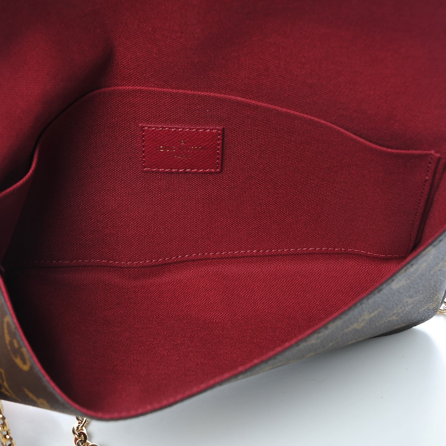 Louis Vuitton Monogram Pochette Felicie Chain Wallet Fuchsia 5 of 13