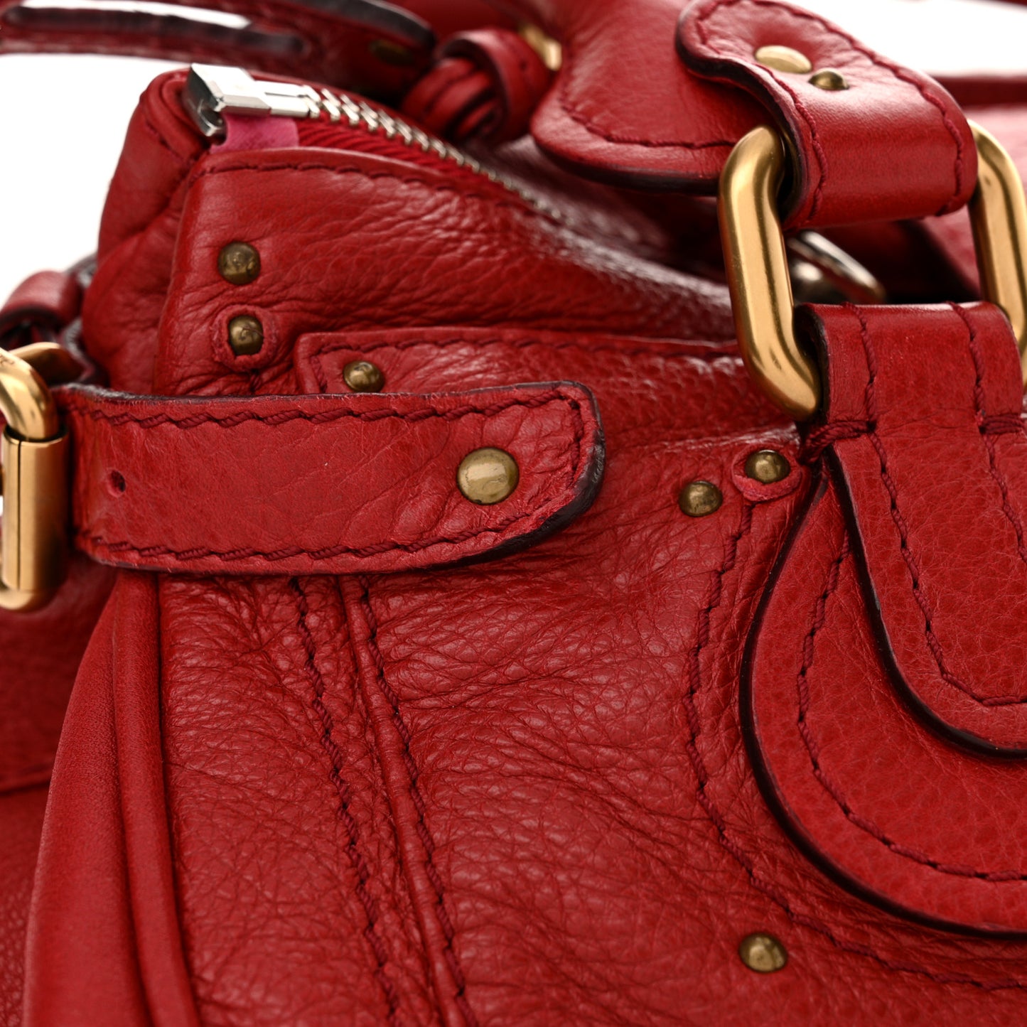 Calfskin Medium Paddington Satchel Red