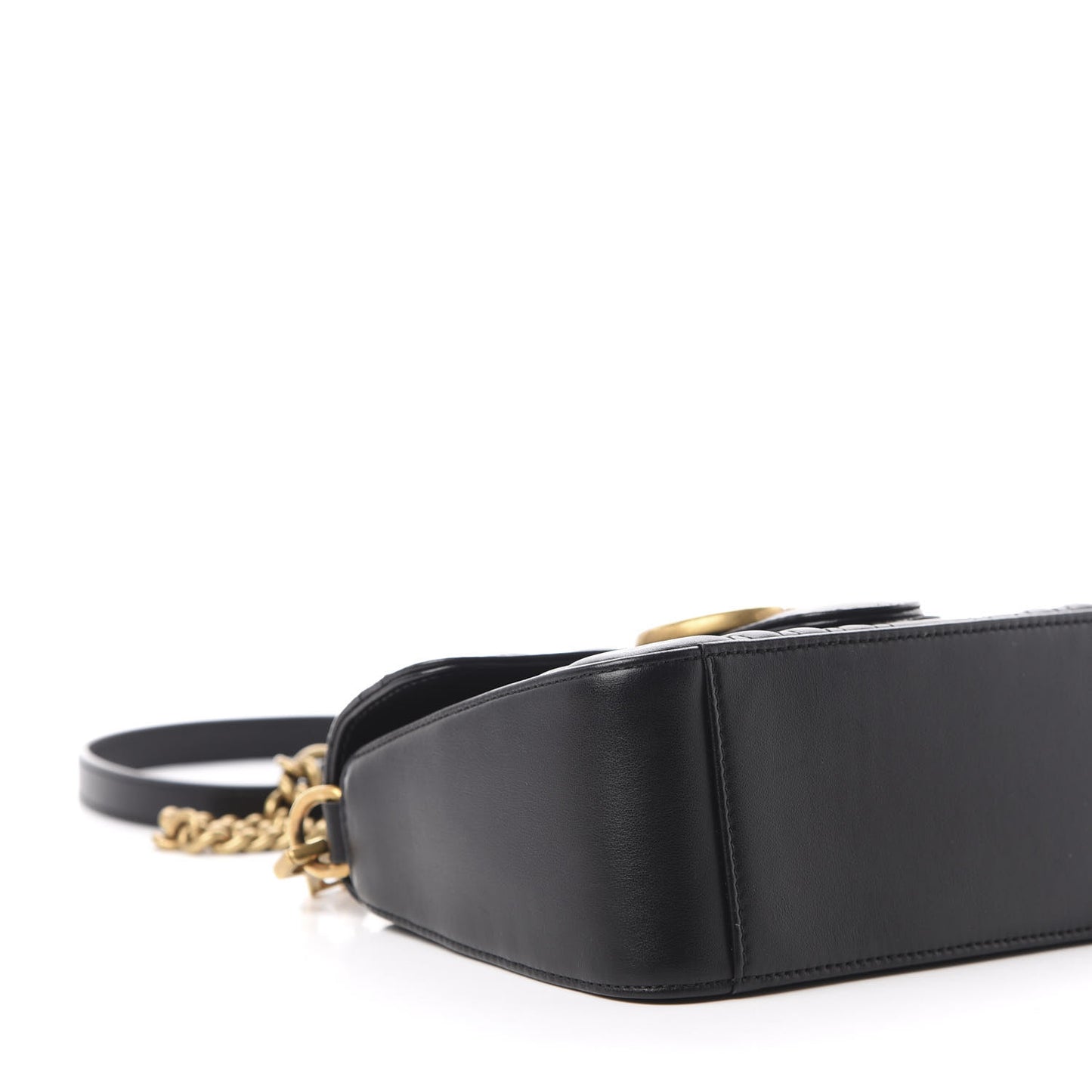Calfskin Matelasse Mini GG Marmont Top Handle Shoulder Bag Black