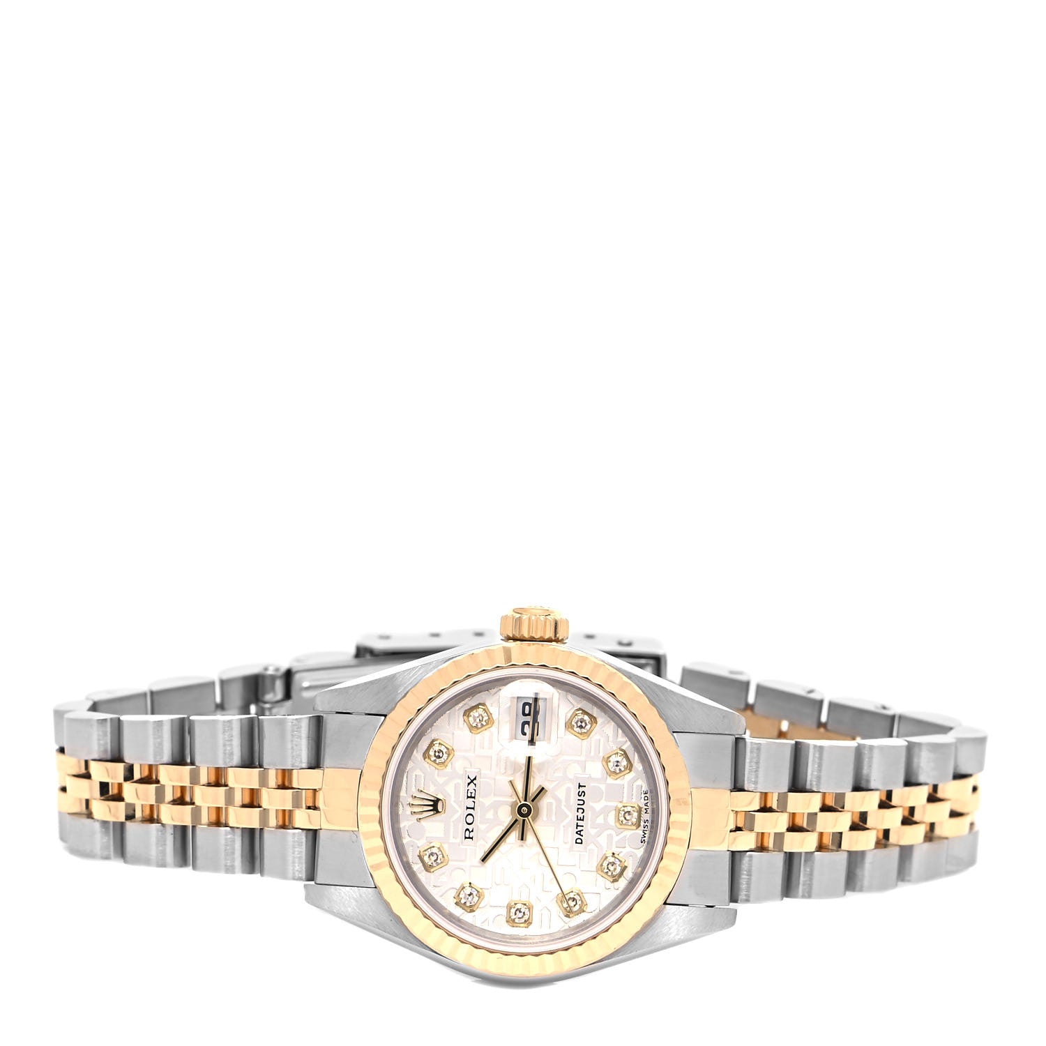 Rolex Stainless Steel 18K Yellow Gold Diamond 26mm Oyster Perpetual Datejust Watch Silver Jubilee 79173 2 of 4