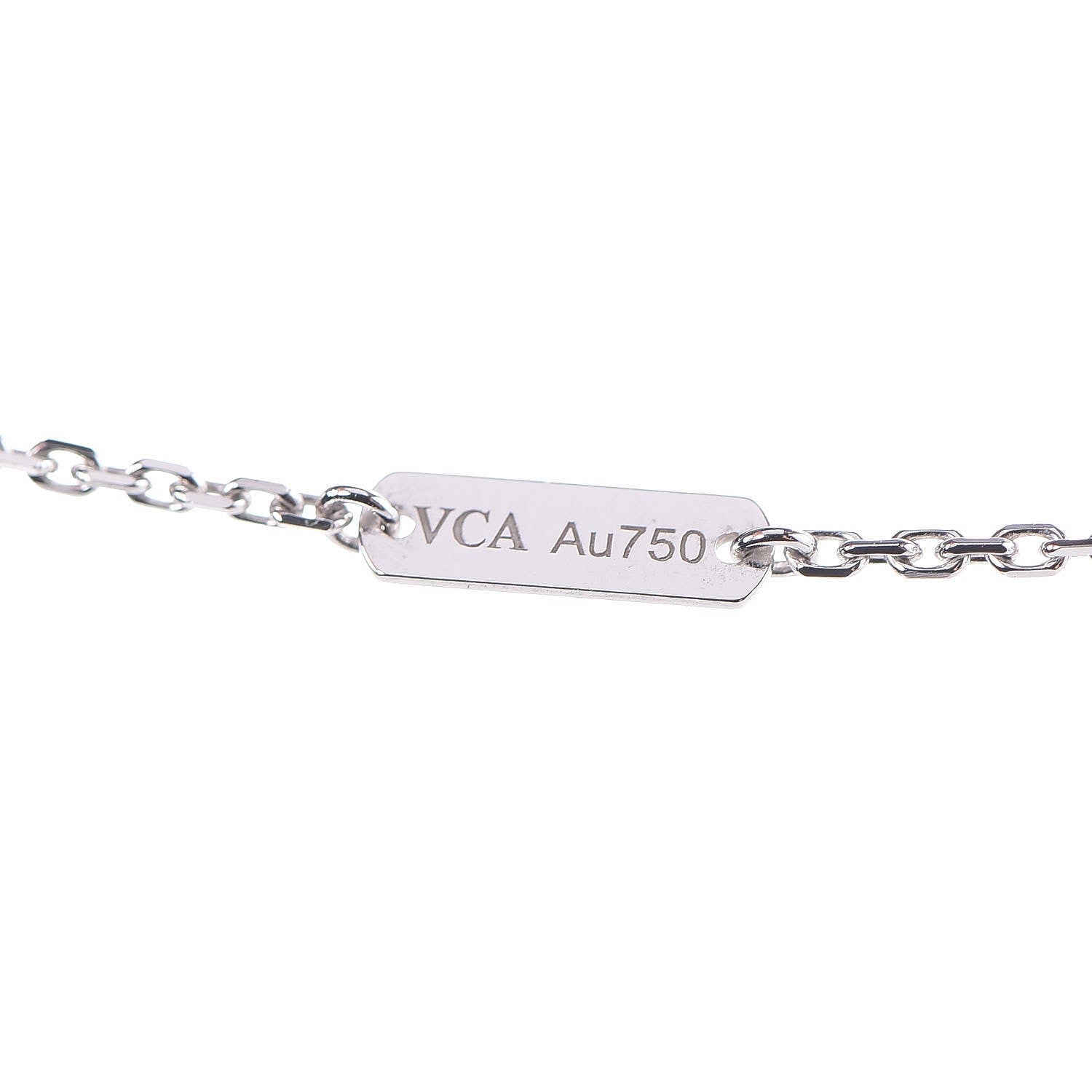Van Cleef & Arpels 18K White Gold Mother of Pearl Vintage Alhambra Pendant Necklace 7 of 8
