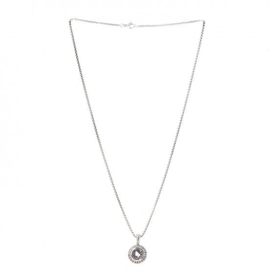 David Yurman Sterling Silver Lavender Amethyst Diamond 8mm Petite Cerise Pendant Necklace 3 of 6