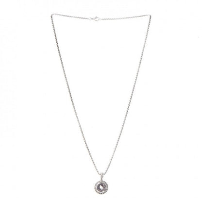 David Yurman Sterling Silver Lavender Amethyst Diamond 8mm Petite Cerise Pendant Necklace 3 of 6