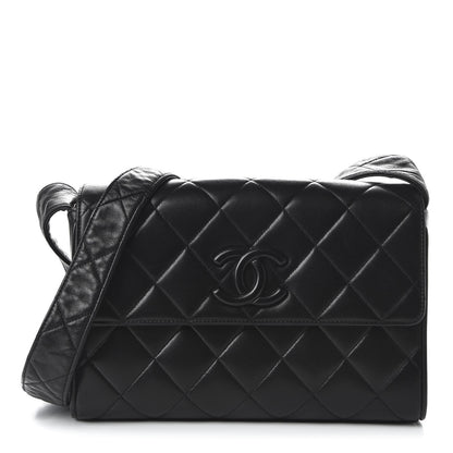 Chanel Lambskin Quilted CC Flap Shoulder Bag Black 1 of 10