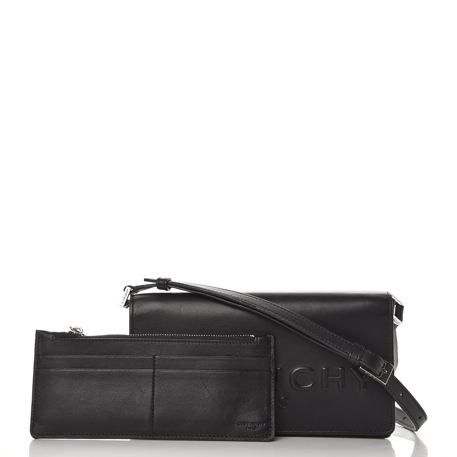 Givenchy Calfskin Logo Debossed Crossbody Black 6 of 7