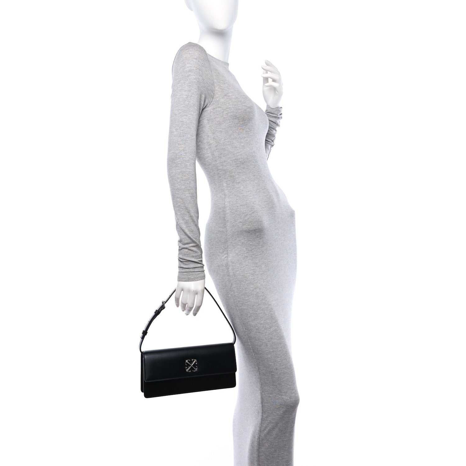 Off-White Calfskin Jitney 1.0 Shoulder Bag Black 2 of 9