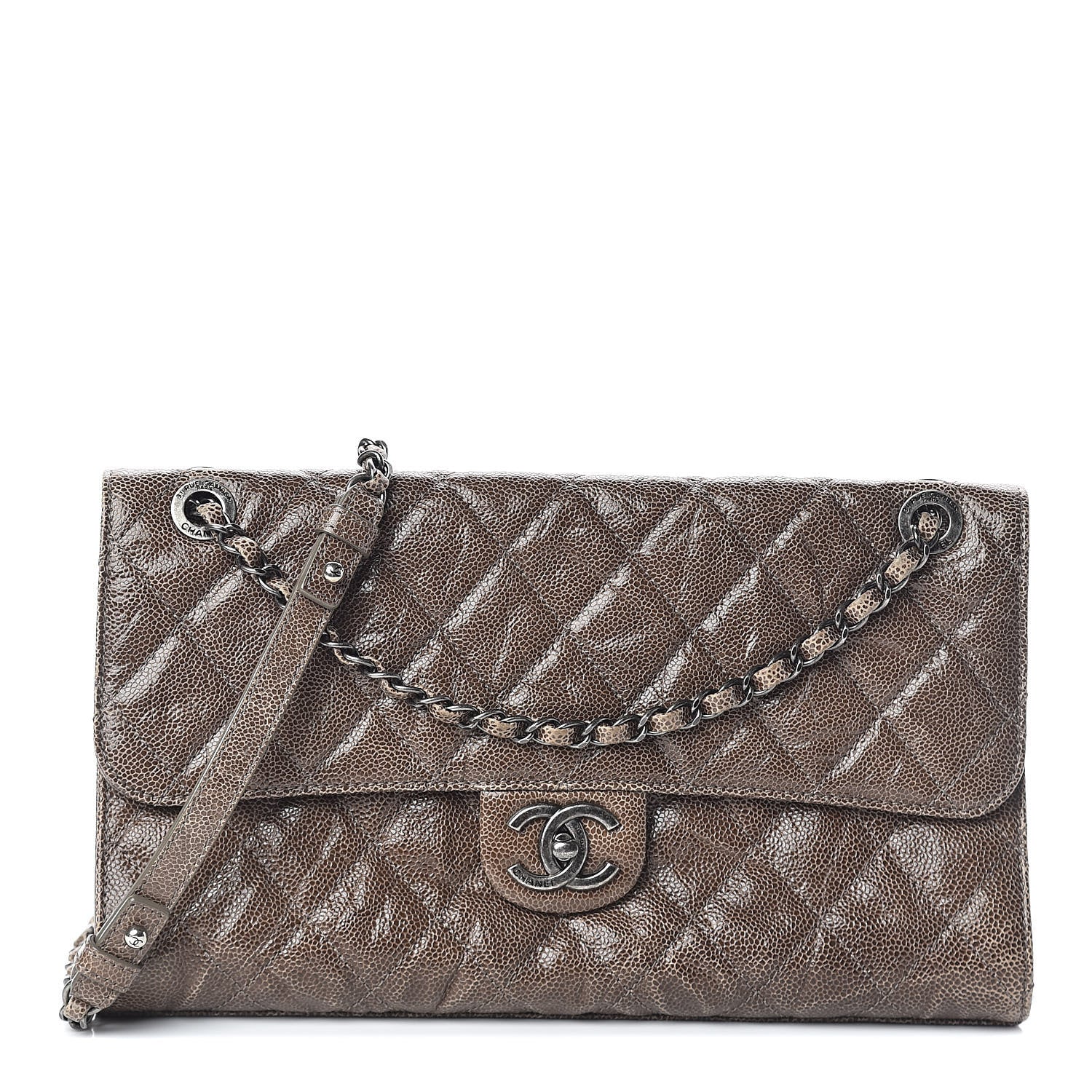 Chanel Crumpled Grained Calfskin Jumbo CC Crave Flap Beige 1 of 9