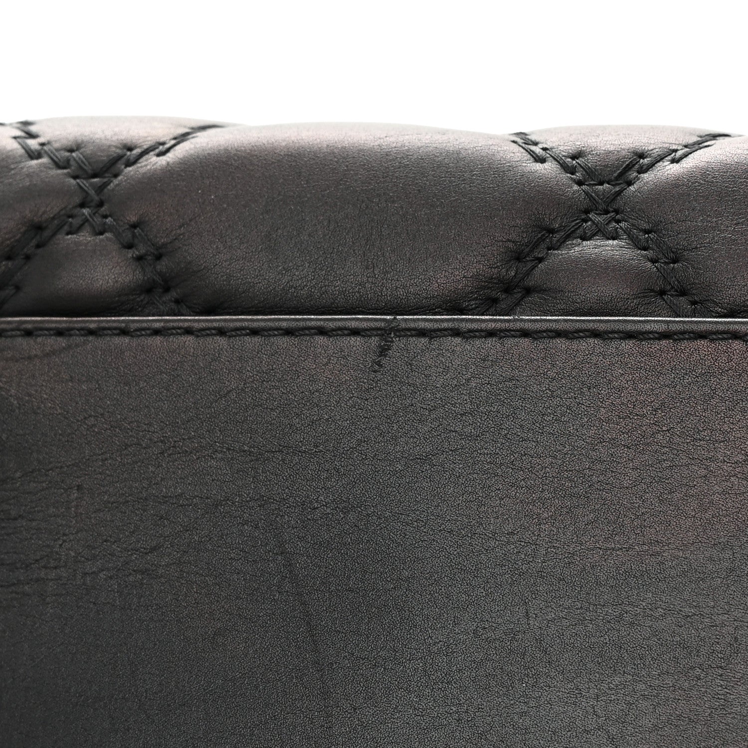 Chanel Calfskin Double Stitch Large Hamptons Flap Bag Black 15 of 19