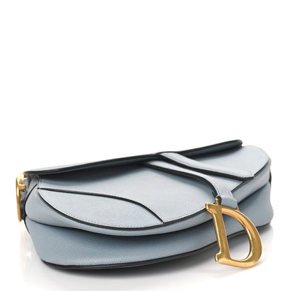 Christian Dior Grained Calfskin Saddle Bag Sky Blue 4 of 9