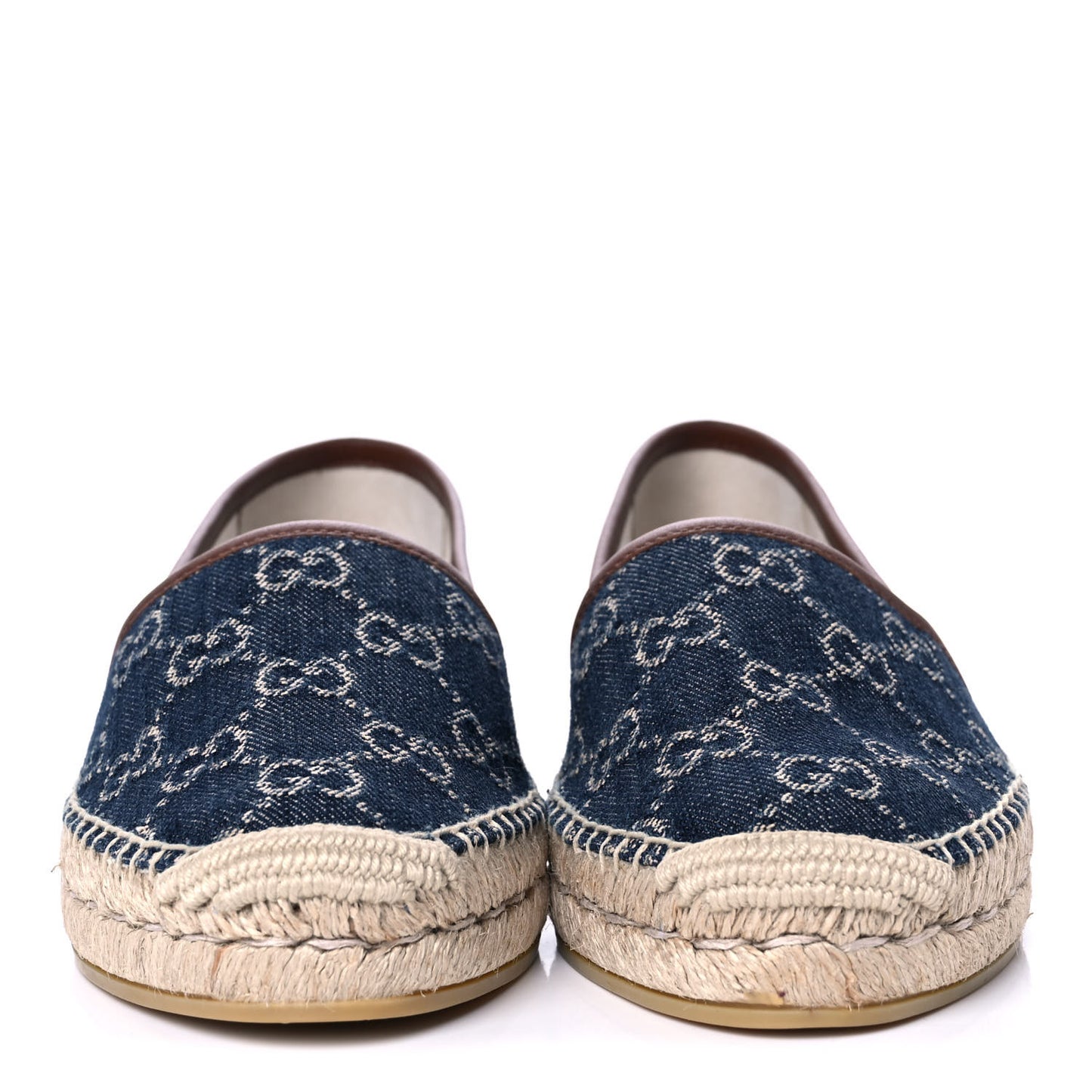 Denim GG Monogram Espadrilles 36.5 Blue Tea Cuir