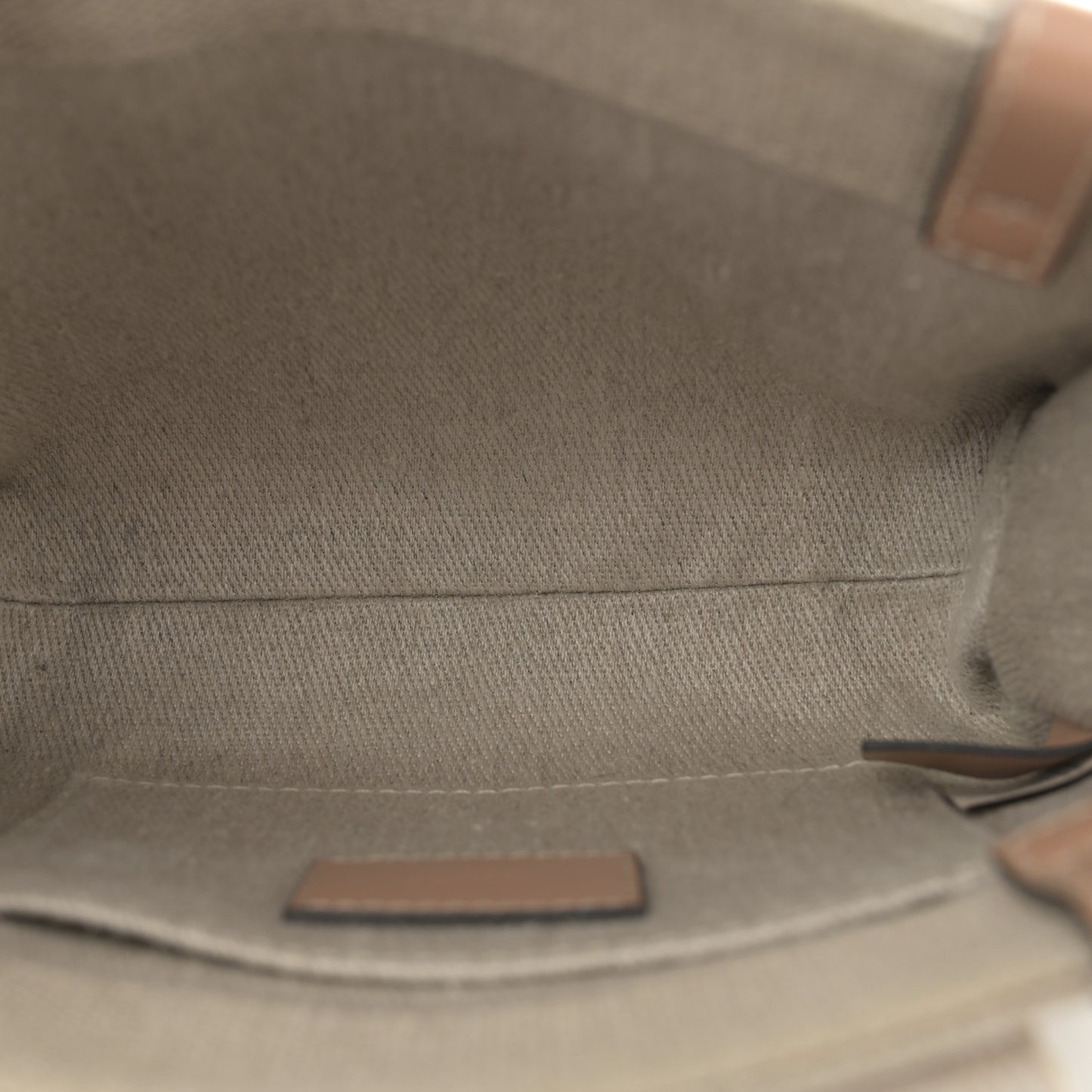 Linen Calfskin Small Woody Ribbon Tote With Strap White Light Brown