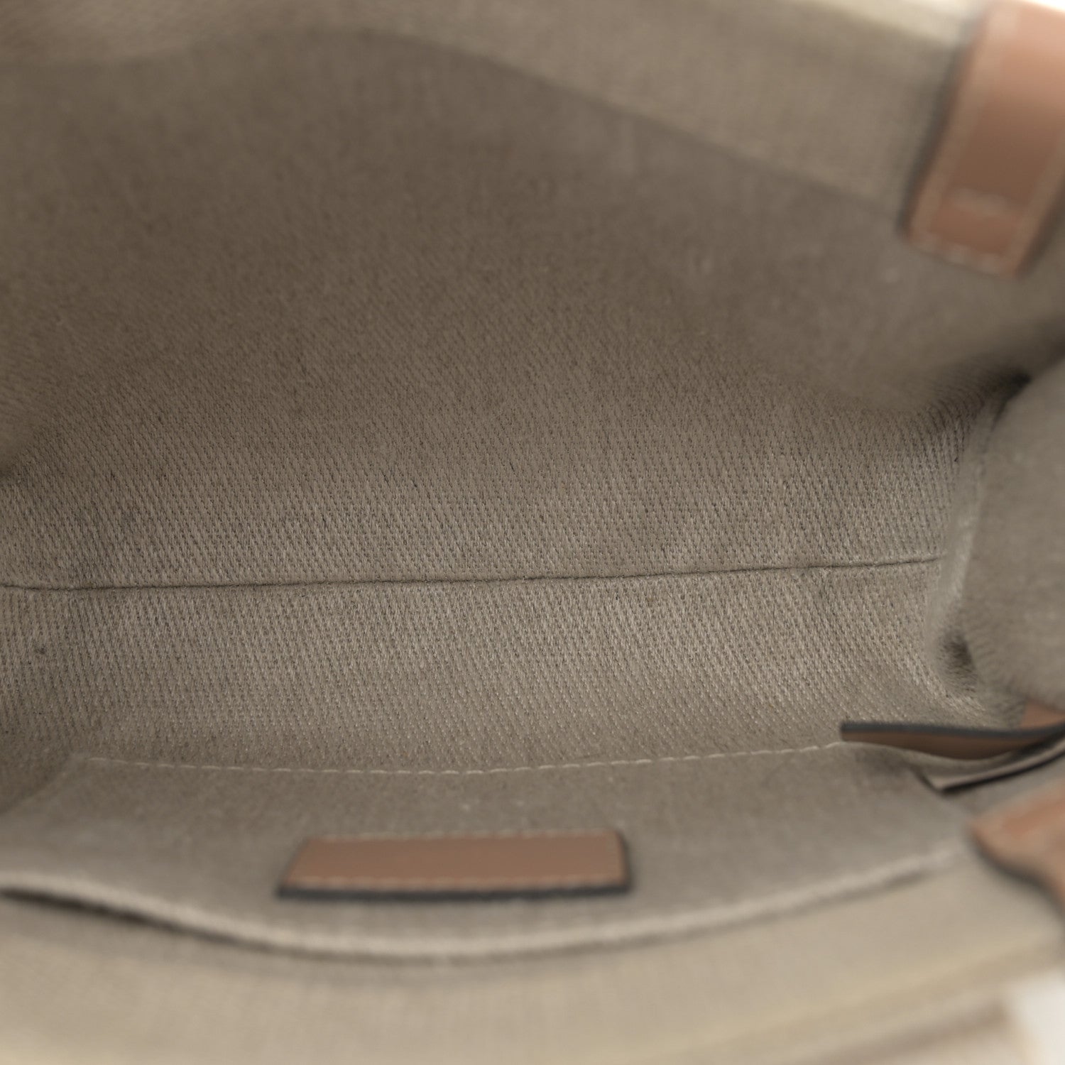 Chloe Linen Calfskin Small Woody Ribbon Tote With Strap White Light Brown 5 of 13