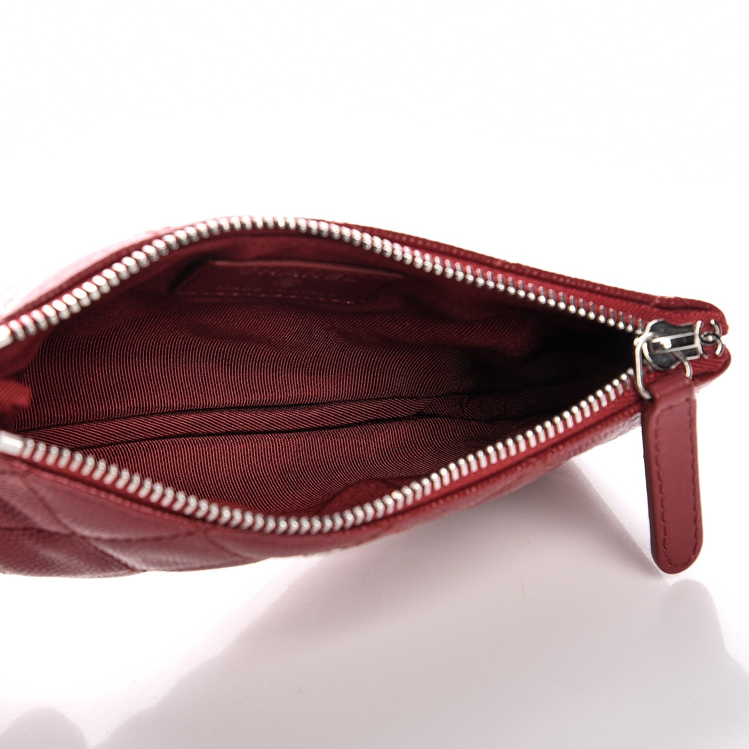 Chanel Caviar Quilted Small Cosmetic Case Dark Red 5 of 8