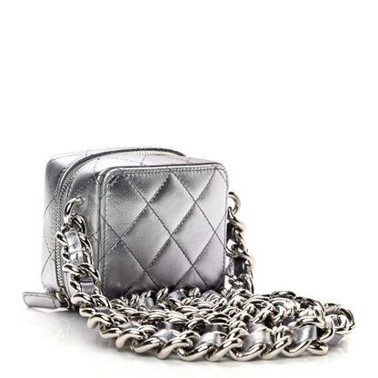 Chanel Gradient Metallic Lambskin Quilted Like A Wallet Clutch With Chain Silver Purple 3 of 12