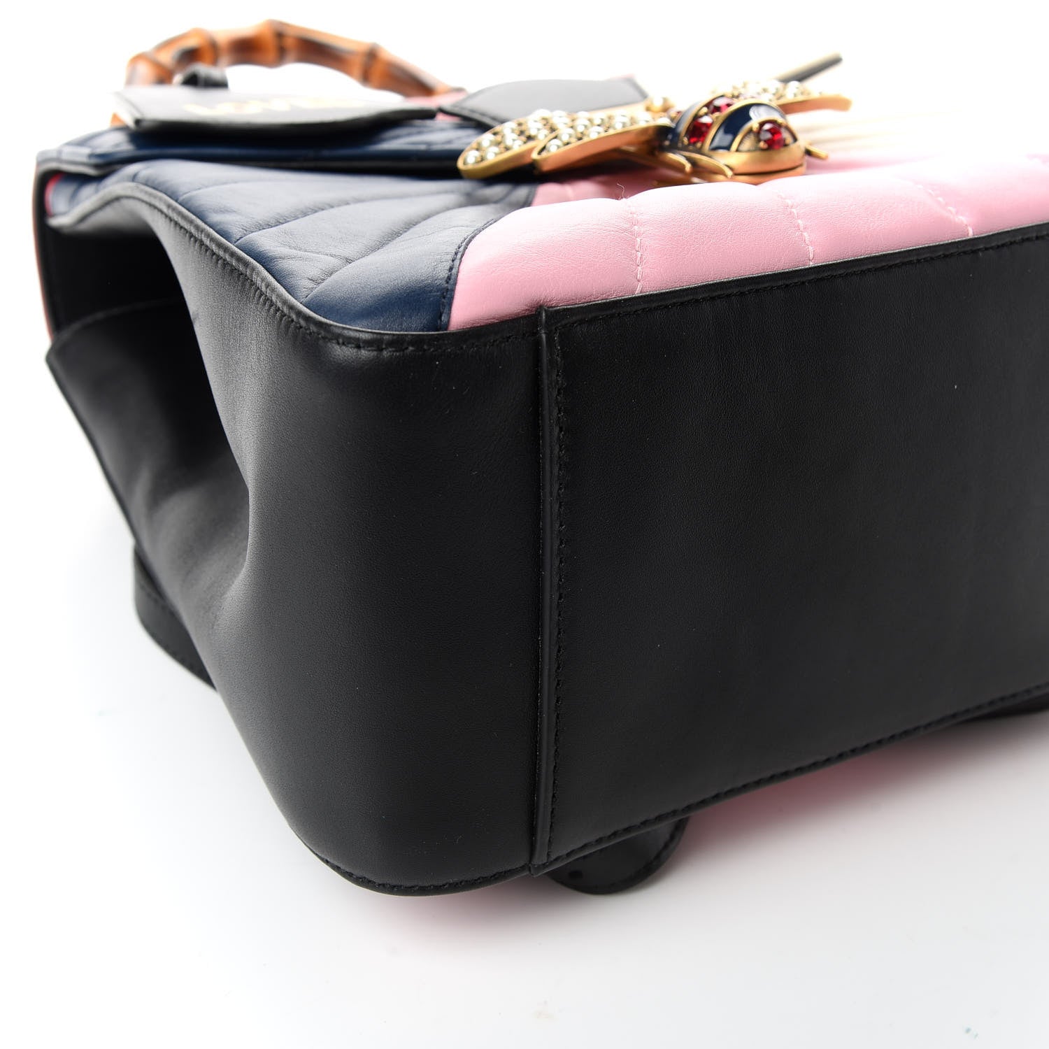 Gucci Calfskin Bamboo Trapuntata Queen Margaret Backpack Blue Agata Hibiscus Red Mystic White Sugar Pink 6 of 9