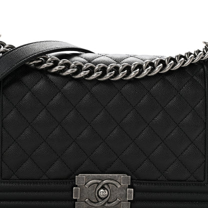 Chanel Caviar Quilted Medium Boy Flap Black 8 of 13