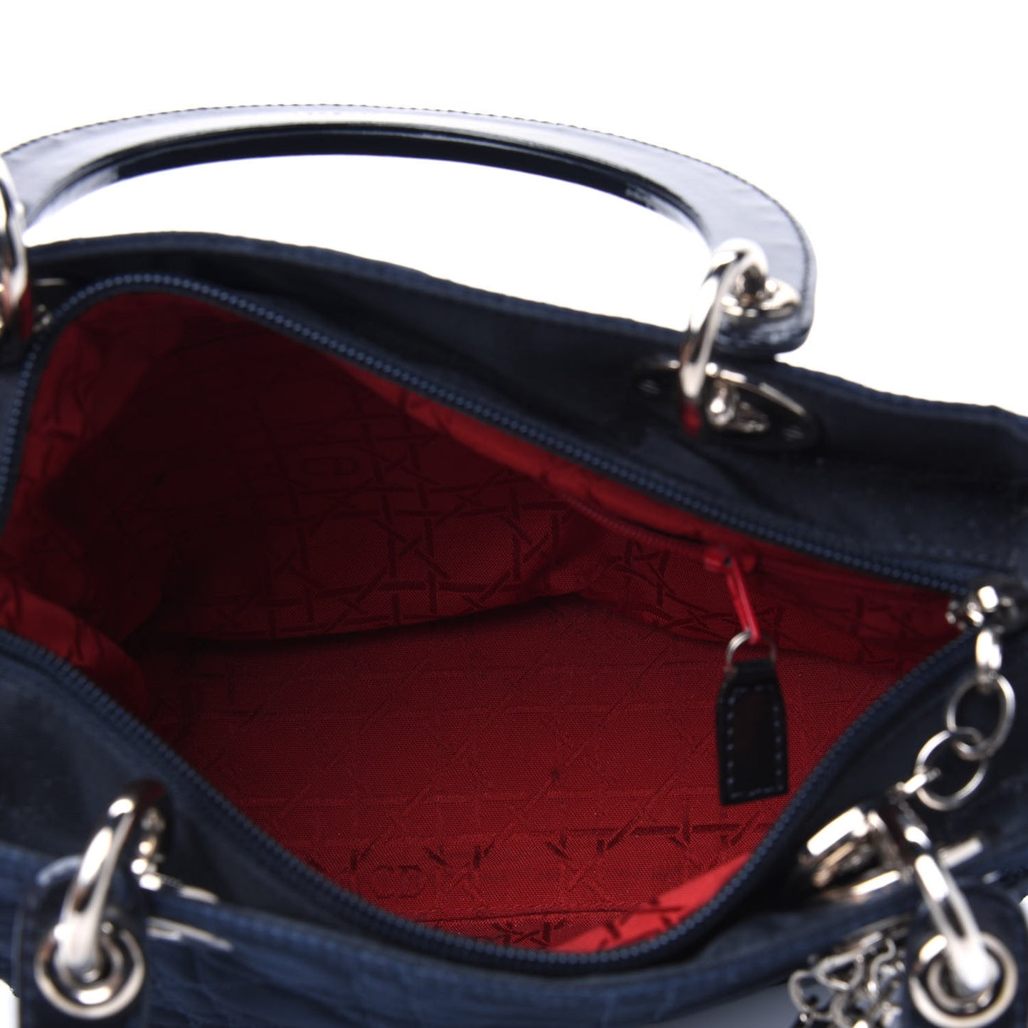 Nylon Cannage Medium Lady Dior Navy Blue