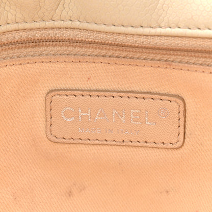 Chanel Glazed Caviar Medium Nature Flap Bag White 10 of 19