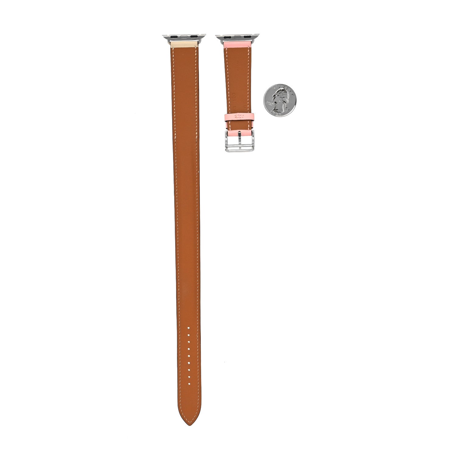 Hermes Swift 40mm Apple Watch Double Tour Band Rose Sakura Craie Argile 2 of 4